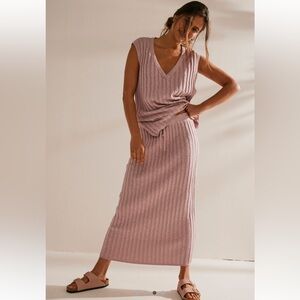 Free People Veda Sweater Set Mauve